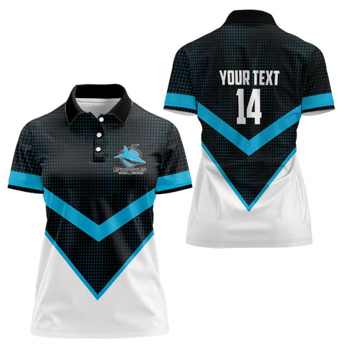 Cronulla-Sutherland Sharks Custom Women Polo Shirt Go Sharkies 2026 Version