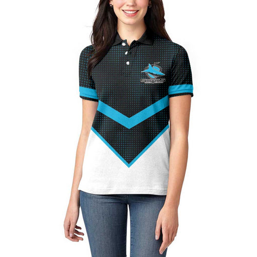 Cronulla-Sutherland Sharks Custom Women Polo Shirt Go Sharkies 2026 Version