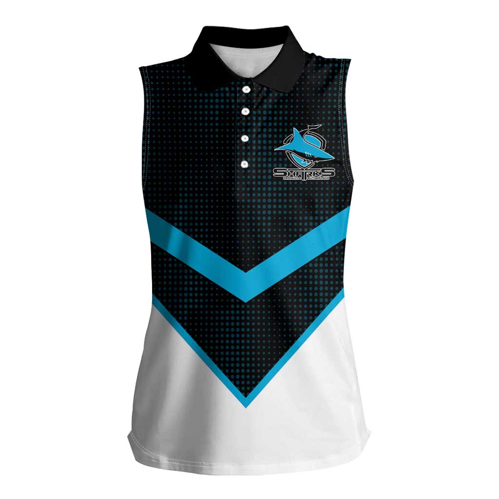 Cronulla-Sutherland Sharks Custom Women Sleeveless Polo Shirt Go Sharkies 2026 Version