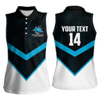 Cronulla-Sutherland Sharks Custom Women Sleeveless Polo Shirt Go Sharkies 2026 Version