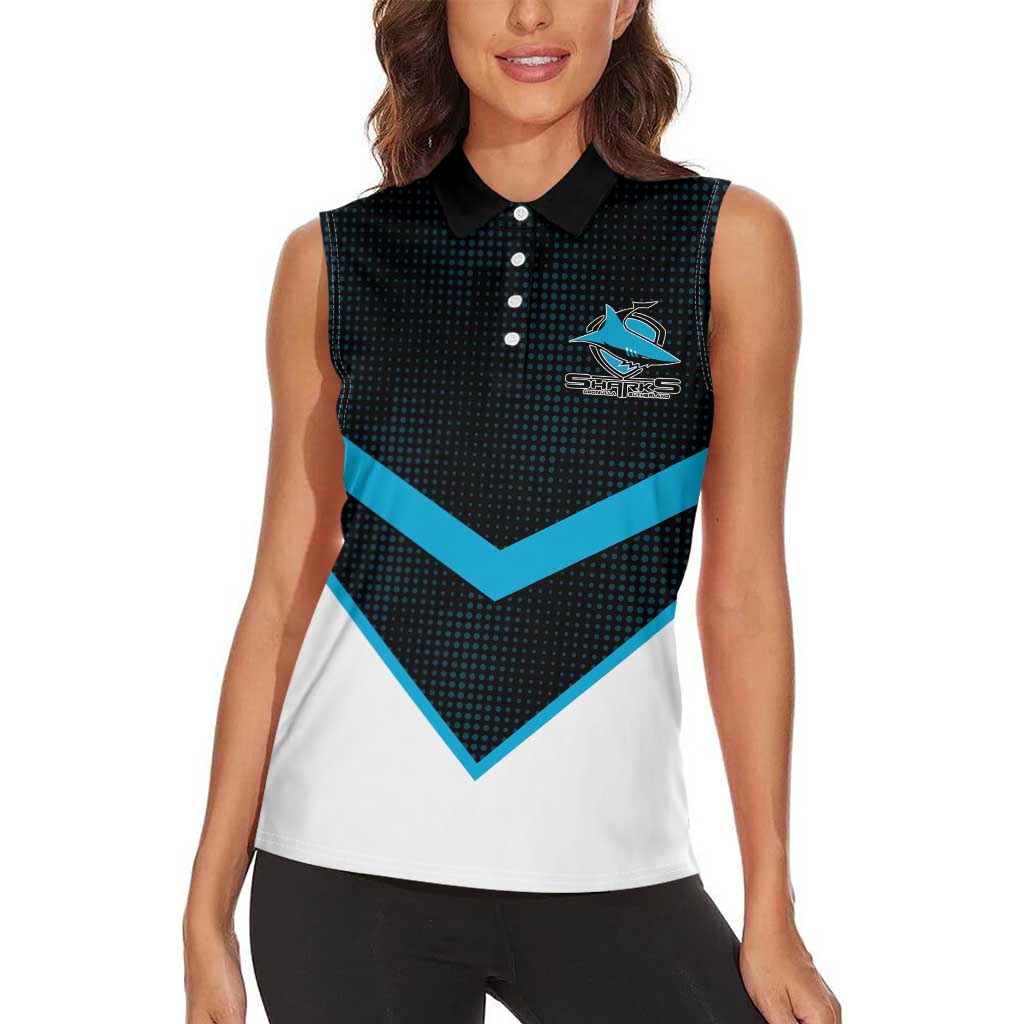 Cronulla-Sutherland Sharks Custom Women Sleeveless Polo Shirt Go Sharkies 2026 Version