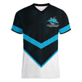Cronulla-Sutherland Sharks Custom Women V-Neck T-Shirt Go Sharkies 2026 Version
