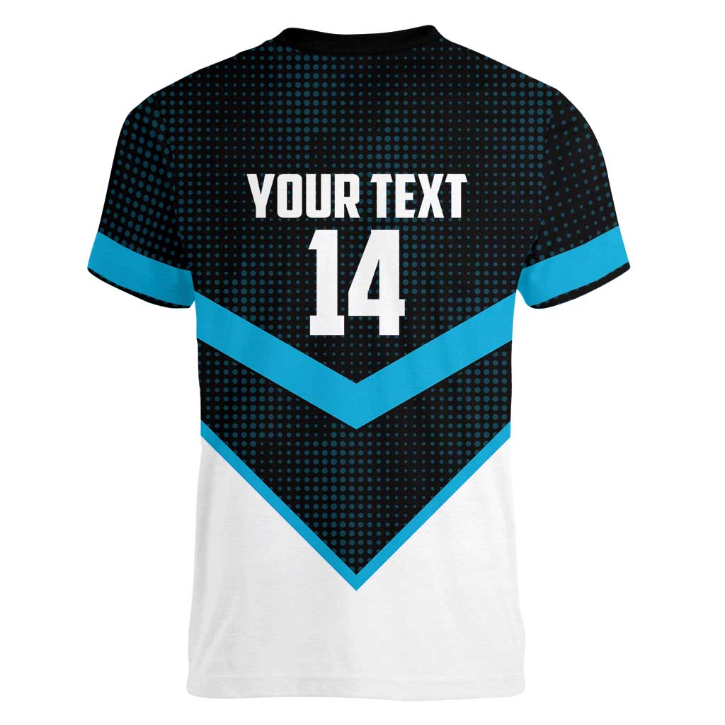 Cronulla-Sutherland Sharks Custom Women V-Neck T-Shirt Go Sharkies 2026 Version