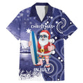 Christmas In July Australia Family Matching Mermaid Dress and Hawaiian Shirt Santa Surfboard Sydney Opera House - Blue