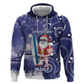 Christmas In July Australia Hoodie Santa Surfboard Sydney Opera House - Blue