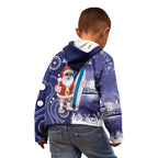Christmas In July Australia Kid Hoodie Santa Surfboard Sydney Opera House - Blue