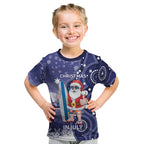 Christmas In July Australia Kid T Shirt Santa Surfboard Sydney Opera House - Blue