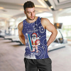 Christmas In July Australia Men Tank Top Santa Surfboard Sydney Opera House - Blue