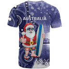 Christmas In July Australia T Shirt Santa Surfboard Sydney Opera House - Blue