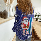 Christmas In July Australia Women Casual Shirt Santa Surfboard Sydney Opera House - Blue