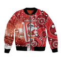 Christmas In July Australia Bomber Jacket Santa Surfboard Sydney Opera House - Red