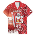 Christmas In July Australia Family Matching Mermaid Dress and Hawaiian Shirt Santa Surfboard Sydney Opera House - Red