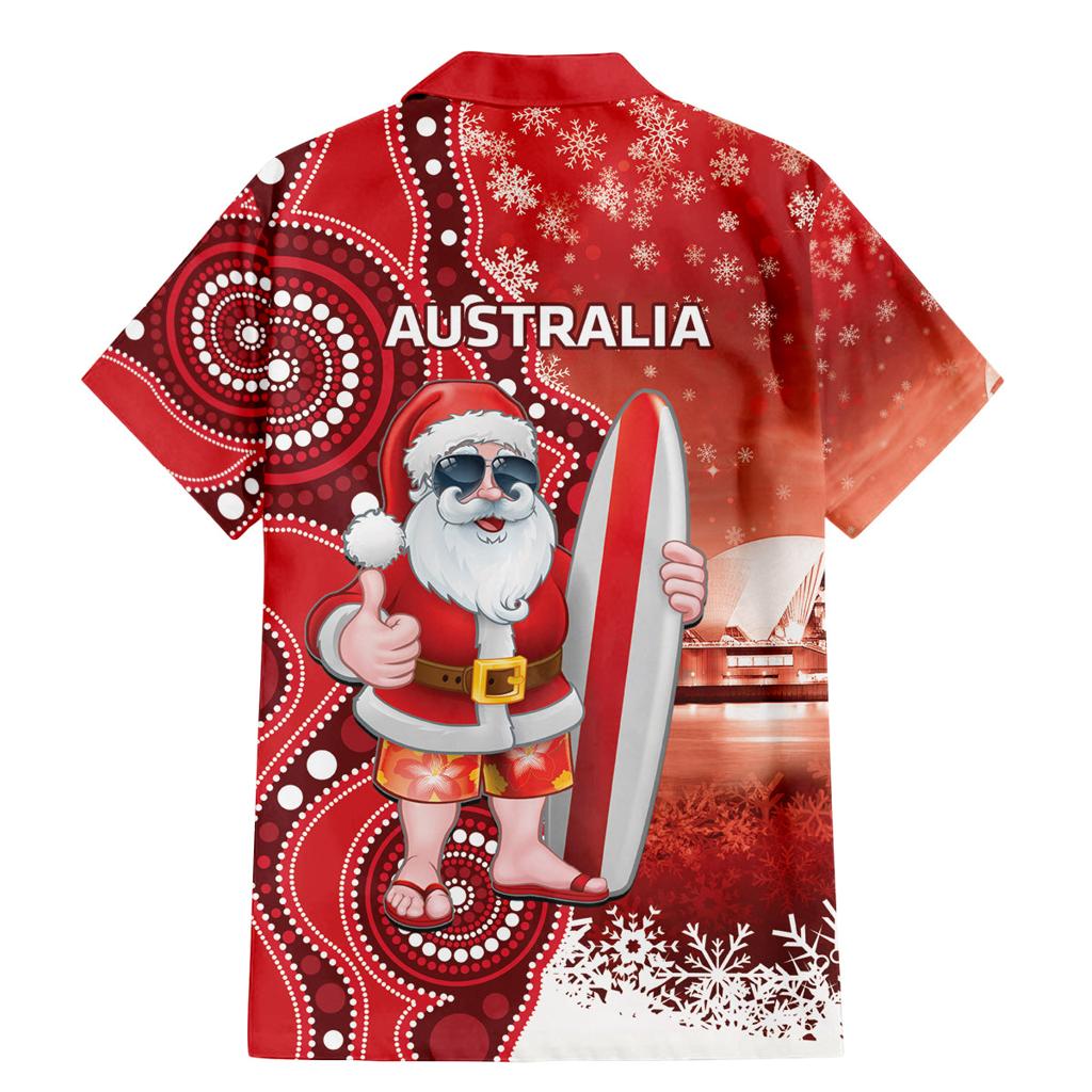 Christmas In July Australia Family Matching Mermaid Dress and Hawaiian Shirt Santa Surfboard Sydney Opera House - Red