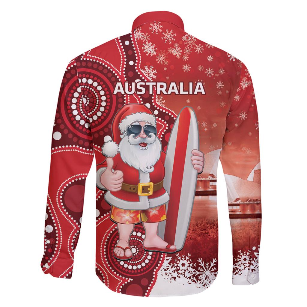 Christmas In July Australia Family Matching Mermaid Dress and Hawaiian Shirt Santa Surfboard Sydney Opera House - Red