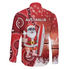 Christmas In July Australia Family Matching Summer Maxi Dress and Hawaiian Shirt Santa Surfboard Sydney Opera House - Red