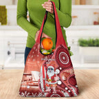 Christmas In July Australia Grocery Bag Santa Surfboard Sydney Opera House - Red