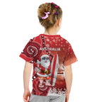 Christmas In July Australia Kid T Shirt Santa Surfboard Sydney Opera House - Red
