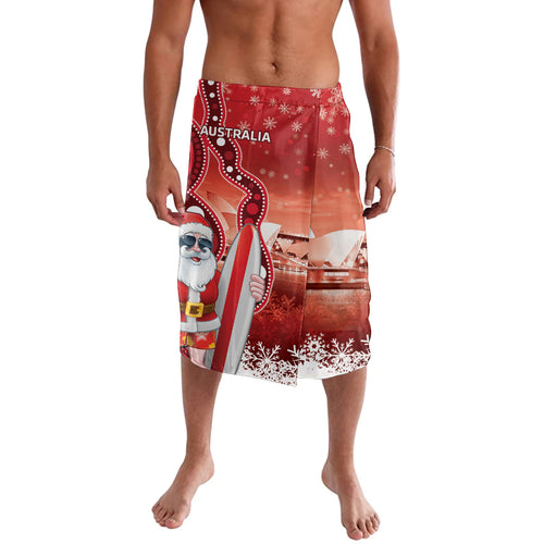 Christmas In July Australia Lavalava Santa Surfboard Sydney Opera House - Red