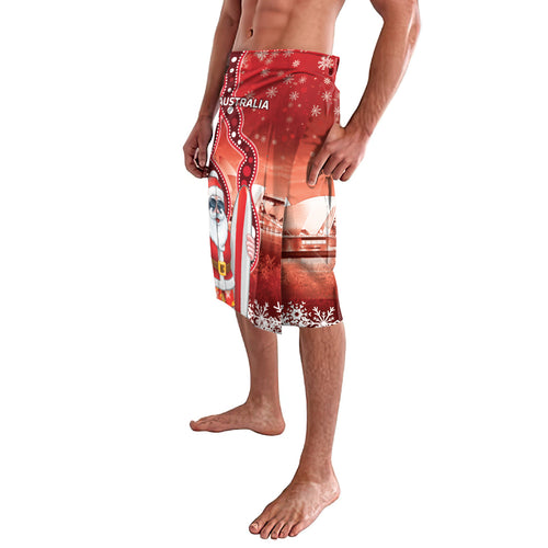 Christmas In July Australia Lavalava Santa Surfboard Sydney Opera House - Red