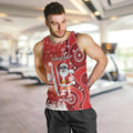 Christmas In July Australia Men Tank Top Santa Surfboard Sydney Opera House - Red