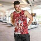 Christmas In July Australia Men Tank Top Santa Surfboard Sydney Opera House - Red