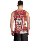 Christmas In July Australia Men Tank Top Santa Surfboard Sydney Opera House - Red