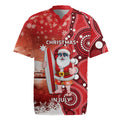 Christmas In July Australia Rugby Jersey Santa Surfboard Sydney Opera House - Red