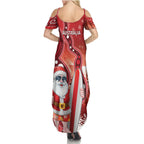 Christmas In July Australia Summer Maxi Dress Santa Surfboard Sydney Opera House - Red