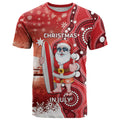 Christmas In July Australia T Shirt Santa Surfboard Sydney Opera House - Red