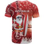 Christmas In July Australia T Shirt Santa Surfboard Sydney Opera House - Red