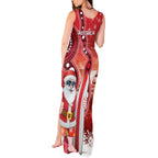 Christmas In July Australia Tank Maxi Dress Santa Surfboard Sydney Opera House - Red