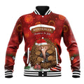 Australia Christmas In July Baseball Jacket Echidna Santa Claus