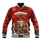 Australia Christmas In July Baseball Jacket Echidna Santa Claus
