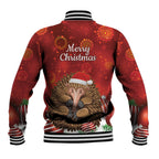 Australia Christmas In July Baseball Jacket Echidna Santa Claus