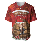 Australia Christmas In July Baseball Jersey Echidna Santa Claus