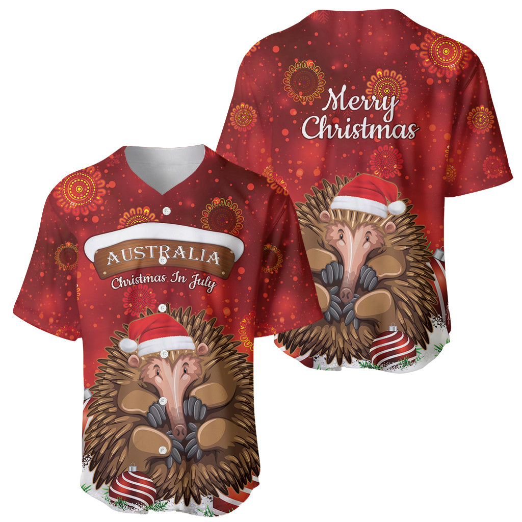 Australia Christmas In July Baseball Jersey Echidna Santa Claus