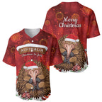 Australia Christmas In July Baseball Jersey Echidna Santa Claus