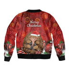 Australia Christmas In July Bomber Jacket Echidna Santa Claus