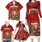 Australia Christmas In July Family Matching Long Sleeve Bodycon Dress and Hawaiian Shirt Echidna Santa Claus