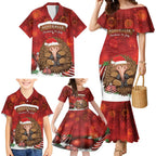 Australia Christmas In July Family Matching Mermaid Dress and Hawaiian Shirt Echidna Santa Claus