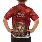 Australia Christmas In July Family Matching Off The Shoulder Long Sleeve Dress and Hawaiian Shirt Echidna Santa Claus