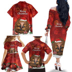 Australia Christmas In July Family Matching Off The Shoulder Long Sleeve Dress and Hawaiian Shirt Echidna Santa Claus