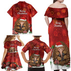 Australia Christmas In July Family Matching Off Shoulder Maxi Dress and Hawaiian Shirt Echidna Santa Claus