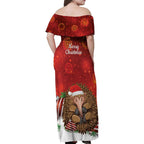 Australia Christmas In July Family Matching Off Shoulder Maxi Dress and Hawaiian Shirt Echidna Santa Claus
