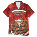 Australia Christmas In July Family Matching Puletasi and Hawaiian Shirt Echidna Santa Claus