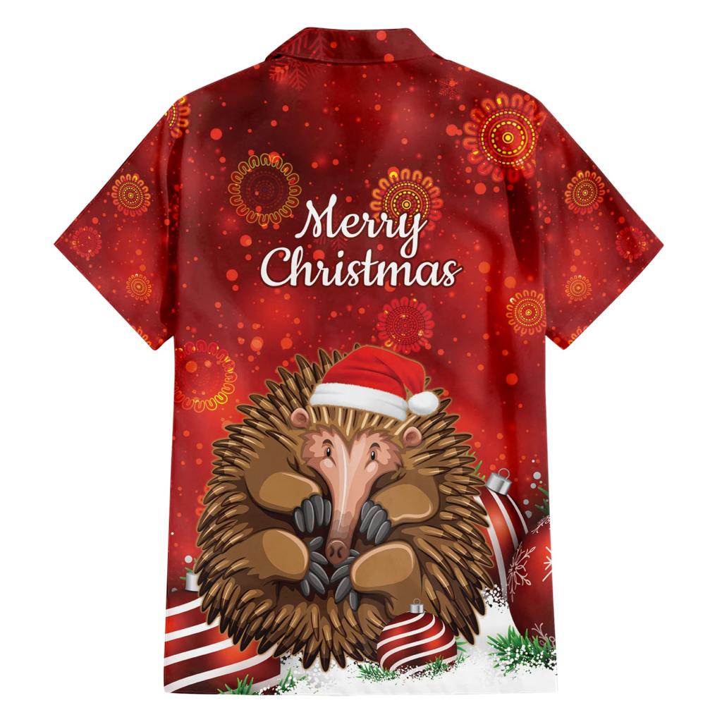 Australia Christmas In July Family Matching Short Sleeve Bodycon Dress and Hawaiian Shirt Echidna Santa Claus