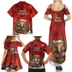 Australia Christmas In July Family Matching Summer Maxi Dress and Hawaiian Shirt Echidna Santa Claus