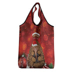 Australia Christmas In July Grocery Bag Echidna Santa Claus