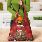 Australia Christmas In July Grocery Bag Echidna Santa Claus