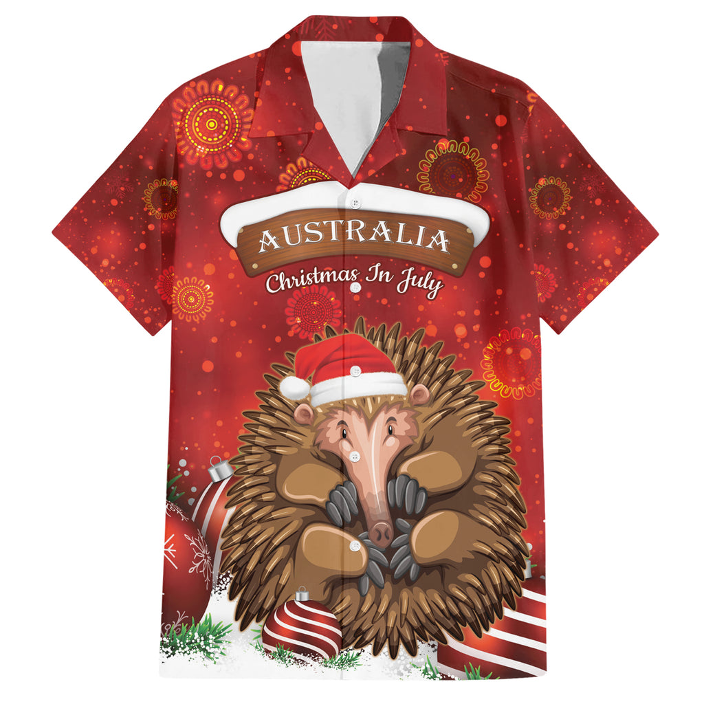 Australia Christmas In July Hawaiian Shirt Echidna Santa Claus